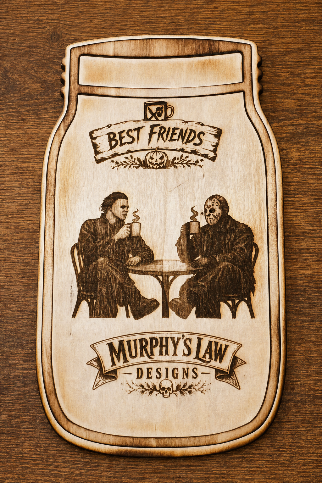 Best Friends Horror Mason Jar